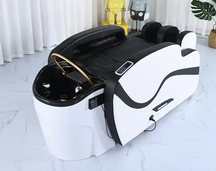 Intelligent electric massage shampoo bed, special flushing bed for barber shop and hair salon, water circulation fumigation Hot