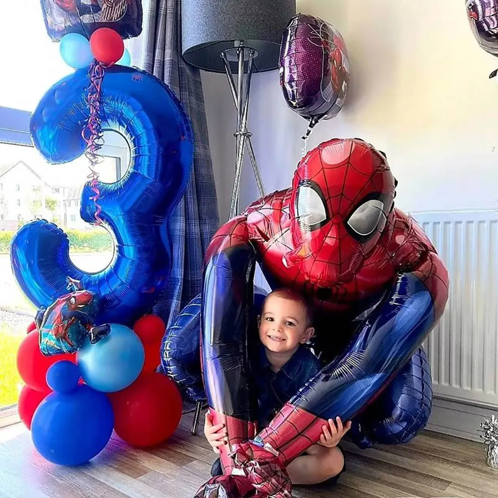 3D Spiderman Decorations Kids Balloon The Avengers Aluminum Foil Balloons Birthday Party Decor Air Globos Baby Shower Toy Gift