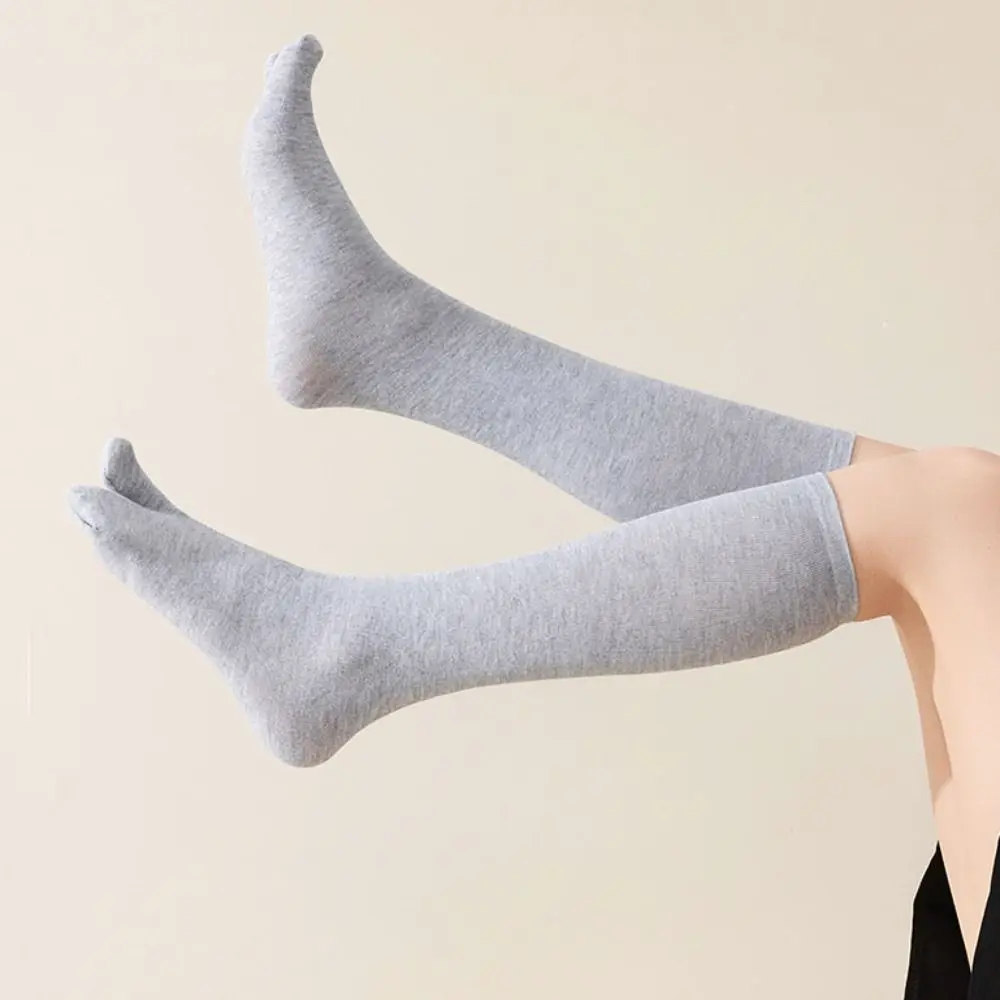 3Pairs Anti Slip Two Toed Cotton Socks Business Women Men Split Toe Sock Solid Color Mid-calf Toe Separator Socks Summer