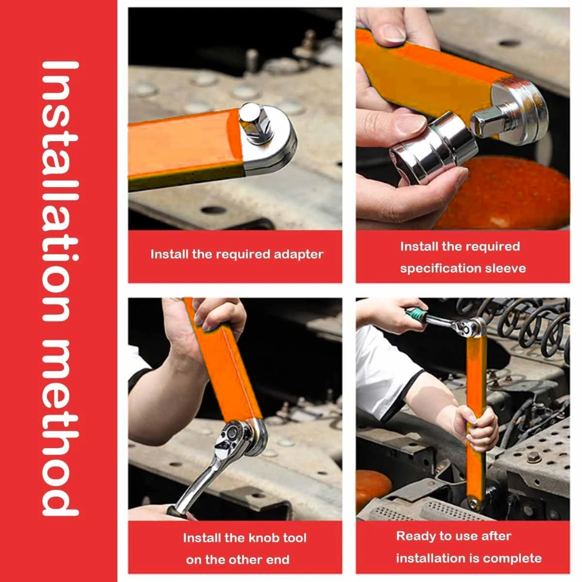 Douille multifonctionnelle pour le travail dans les espaces assiste, outil à main de voiture de garage, rallonge décalée, prêt à l'impact, DonsMultifunctionSpblown