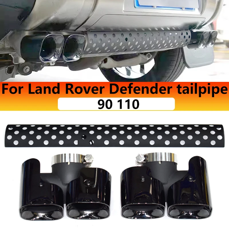 

For 2020 to 2024 Land Rover Defender 90 110 exhaust pipe upgrade Kane square mouth black round carbon fibre muffler tip tail