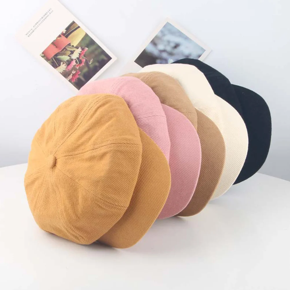

Black Japanese Style Sun Hat Creative Beret Stylish Unique Octagonal Daily Casual Cap for Fall Winter Japanese Style Sun Hat
