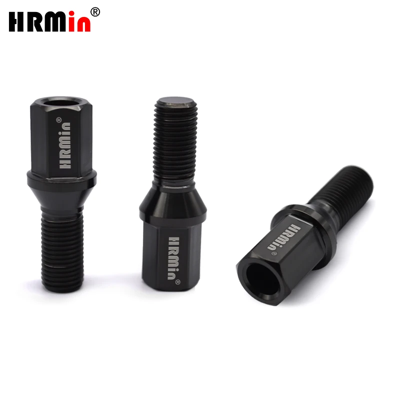HRmin Extended 17mm Hollow Hex Head Cone Seat Gr.5 Titanium Automobile Vehicle Car Wheel Bolt M14x1.5mm