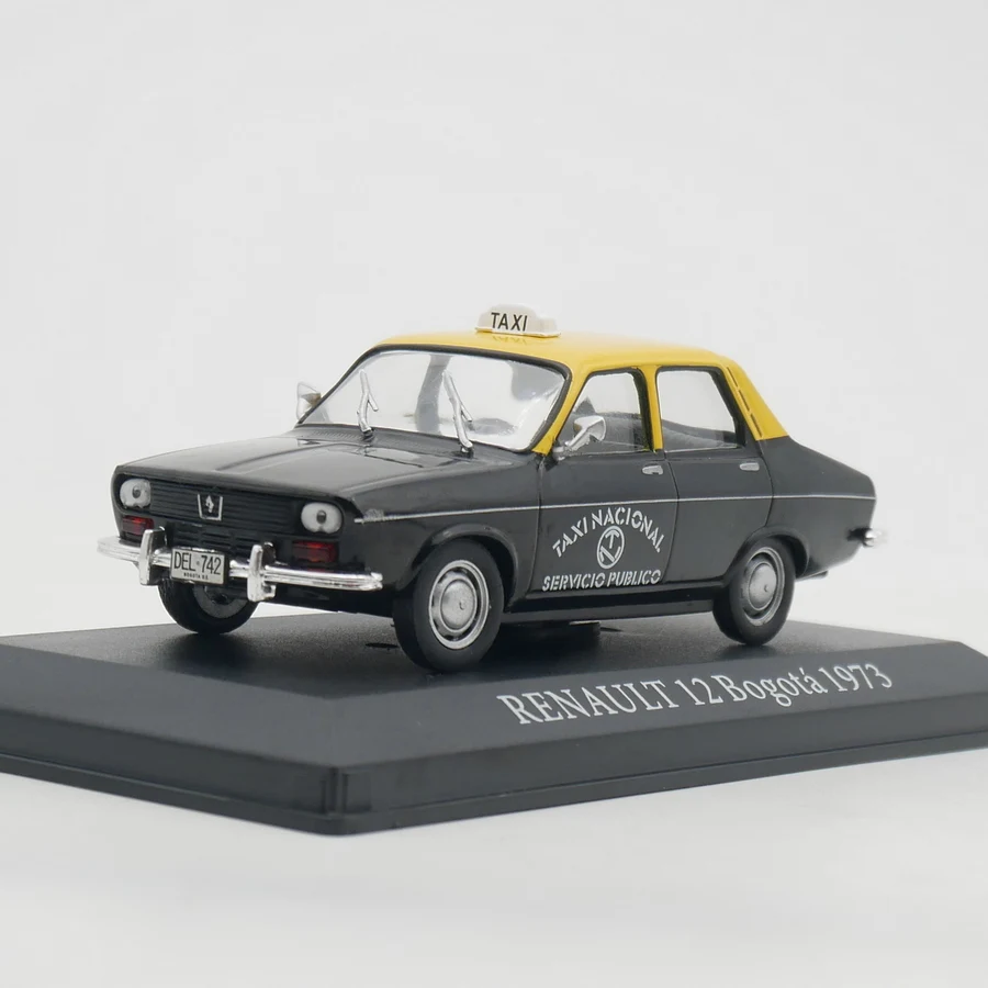 Colección de Vehículos de Juguete Ixo 1:43 RENAULT 12 1973 Bogotá Taxi, Modelo de Auto Fundido a Presión