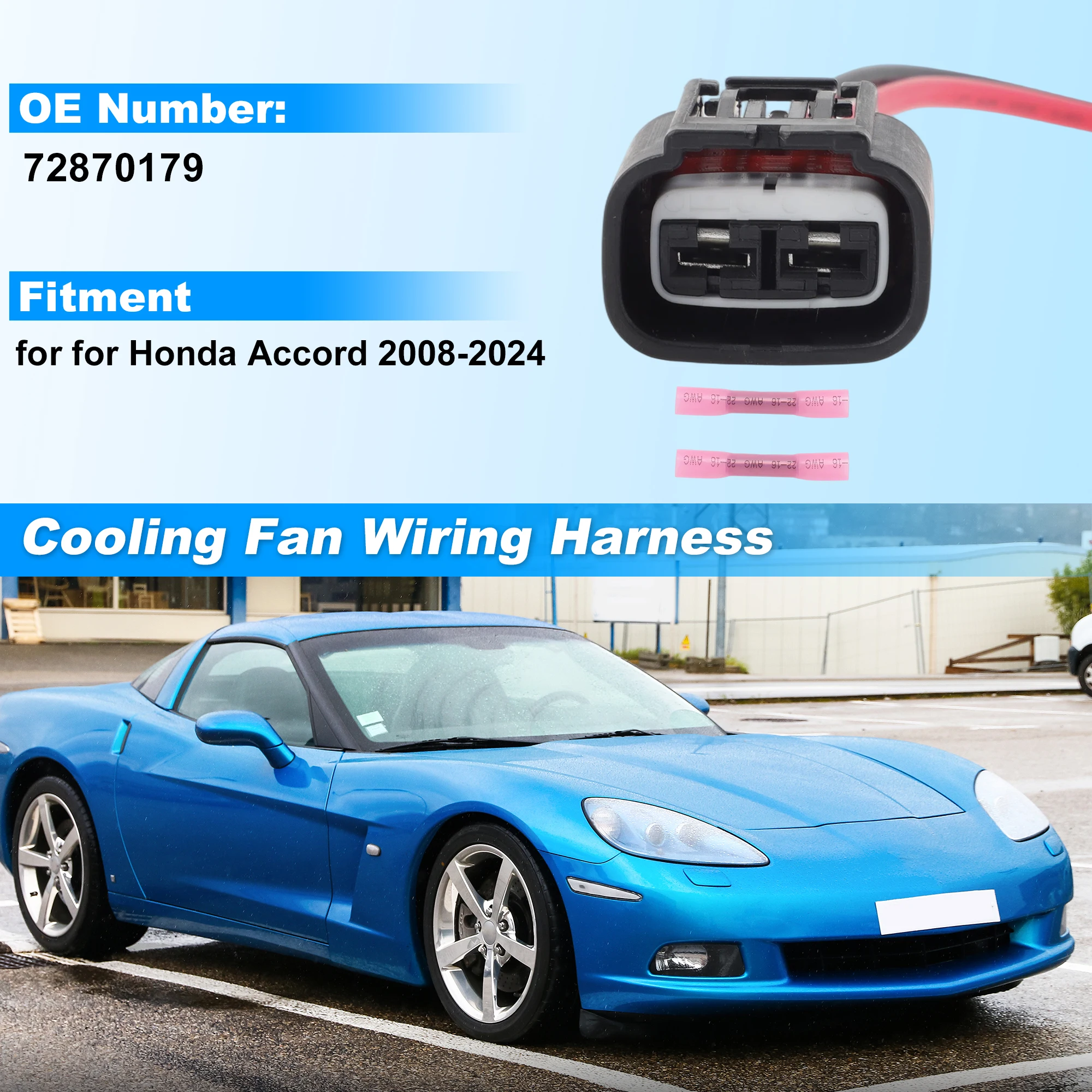 UXCELL Cooling Fan Motor Connector Harness for Honda Accord 2008-2024