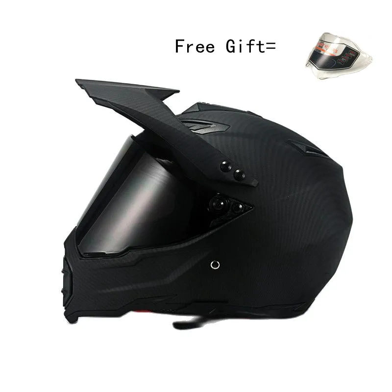 Motorcycle Helmet Adult Off-road Helmet Bike Downhill Am Dh Cross Helmet Capacete Come With One Dark One Clear Lens S M XXL