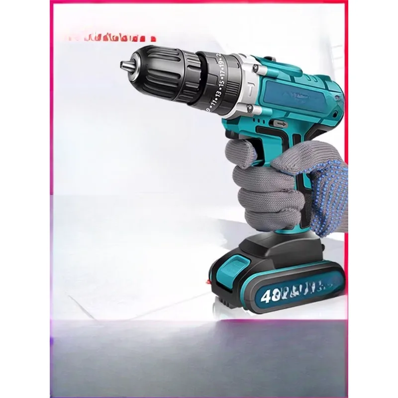 

Hand drill impact pistol to multi-function household lithium battery hand drill charging and punching
