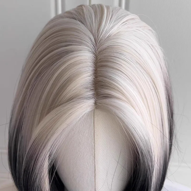 Shimmer Wigs for Men and Women Sissi Wolf Tail Long Hair Gradient Teased Samurai Head Half-tied Short Hair Full Headgear 가발