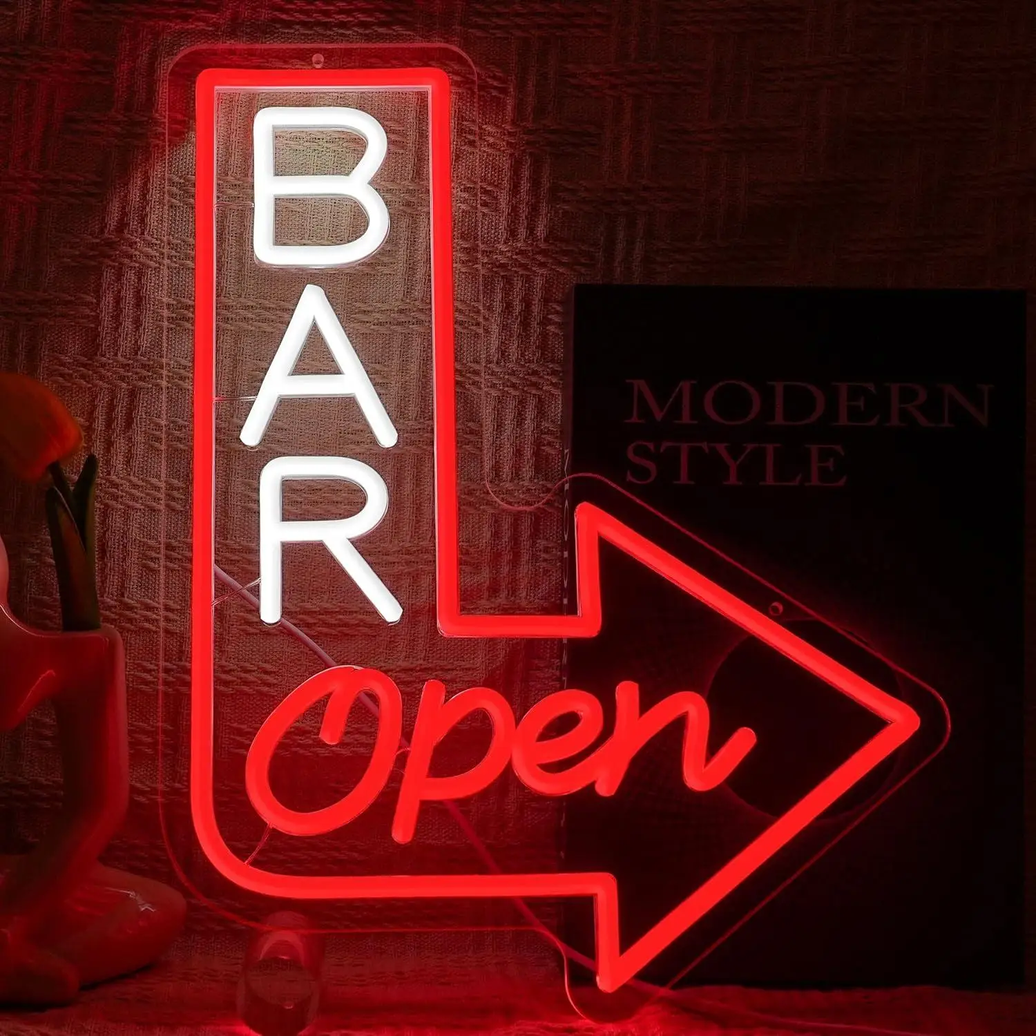 矢印型オープンネオンサイン調光可能ledライト、ビールパブ、カクテルバー、ナイトクラブ、店舗の壁飾り、ウェルカムライトサイン