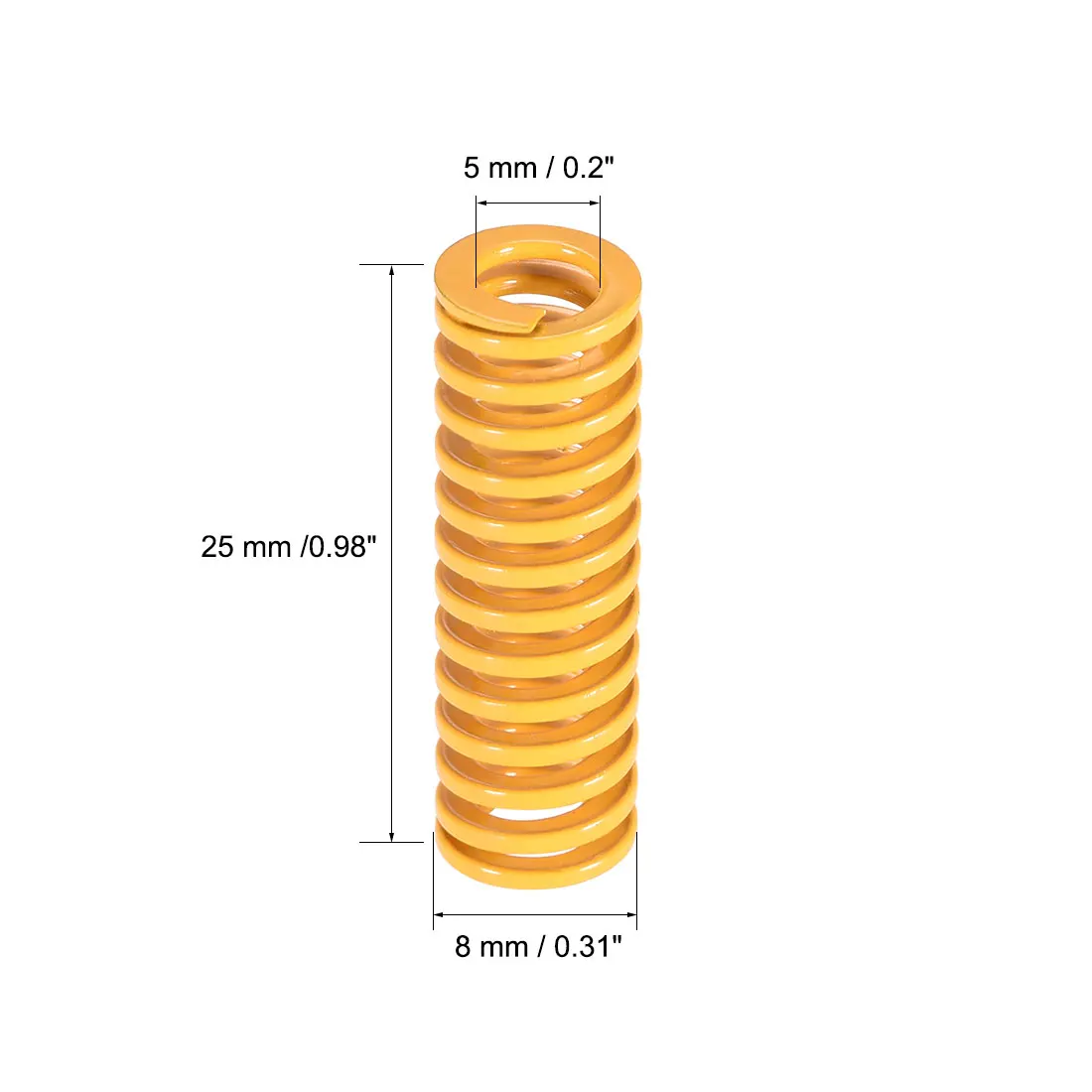 4-16Pcs 3D Printer Parts Spring For Heated Bed Leveling Extruder 8x25mm Yellow Spring Kit Light Load Compression Leveling Spring