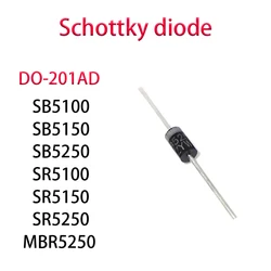 20 STUKS SB5100 SB5150 SB5250 SR5100 SR5150 SR5250 MBR5250 DO-201AD Schottky-diode