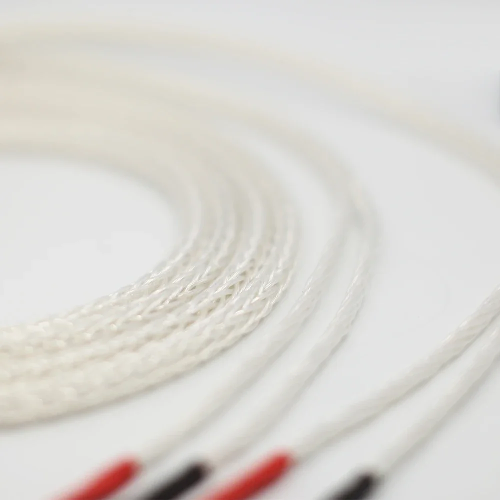 زوج كابل مكبر صوت فضي 8AG سلك مكبر صوت من ألياف الكربون Hifi