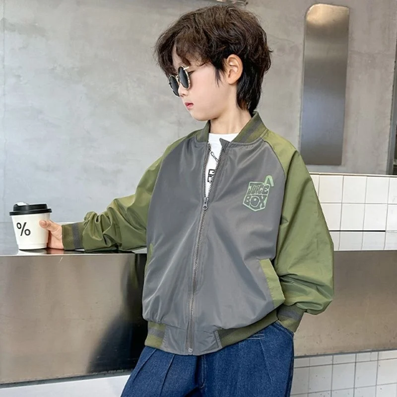 

Boys Coat Overcoat Jacket Windbreak 2025 Cute Spring Autumn Cotton Windproof Outerwear for Teenagers Plus Size Children's Clothi