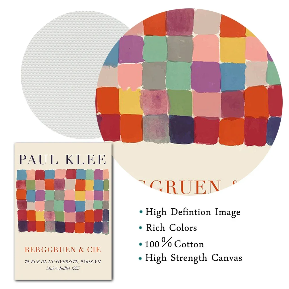 Modern Abstract Aesthetic Wall Art Paul Klee Minimalist Colorful HD Canvas Poster Print Home Bedroom Living Room Decoration