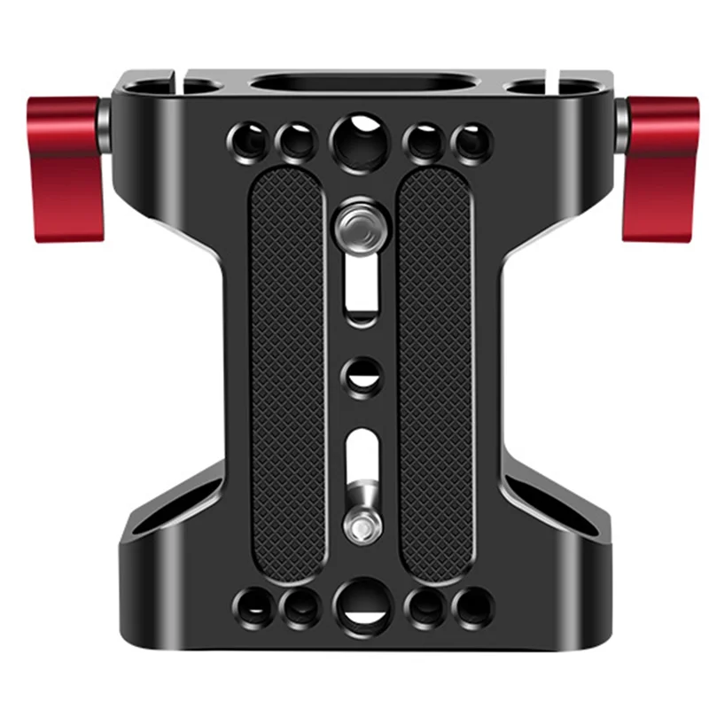 Câmera Placa Base com dupla Rod Rail Clamp, adequado para Rabbit Cage e DSLR Rig Camera, 15mm