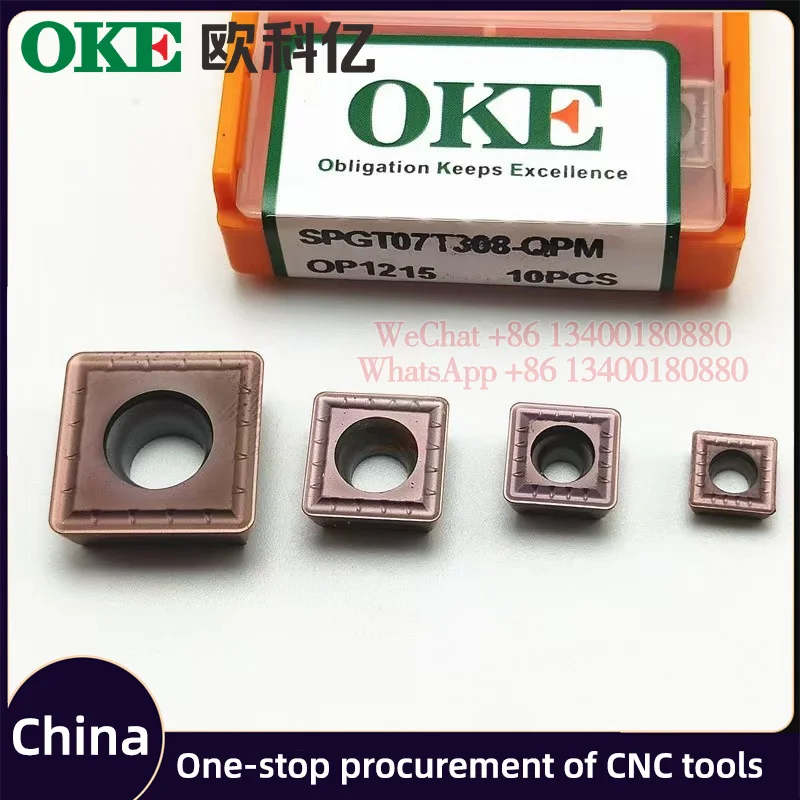 OKE 100% hoja Cnc Original SPGT050204 SPGT060204 SPGT07T308 SPGT090408 SPGT110408 SPGT140512 QPM OP1215 OP1315