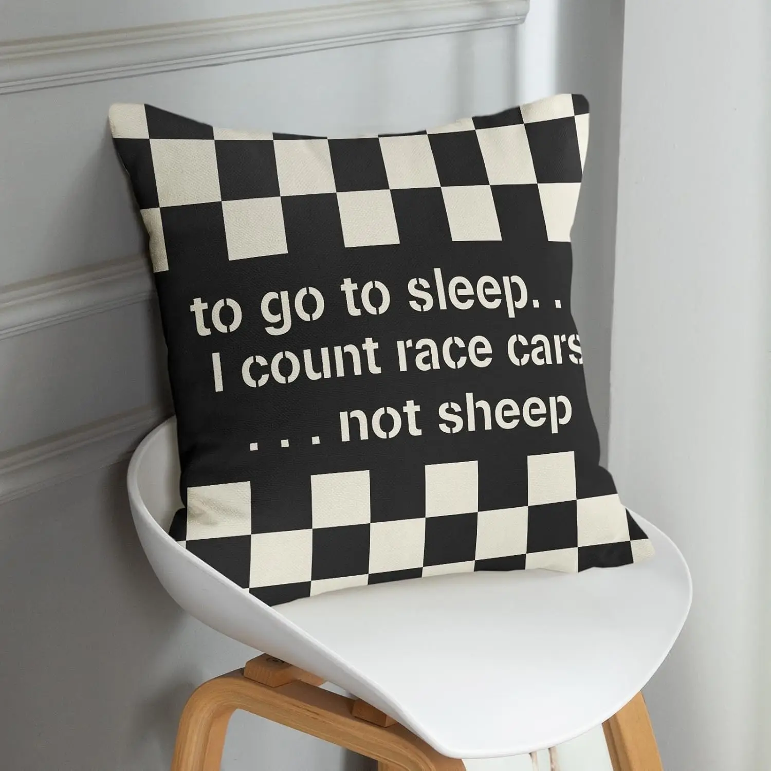 Home Decor 	Cushion Cases Couch Sofa Pillowcases Start Finish Race Checkered Complete