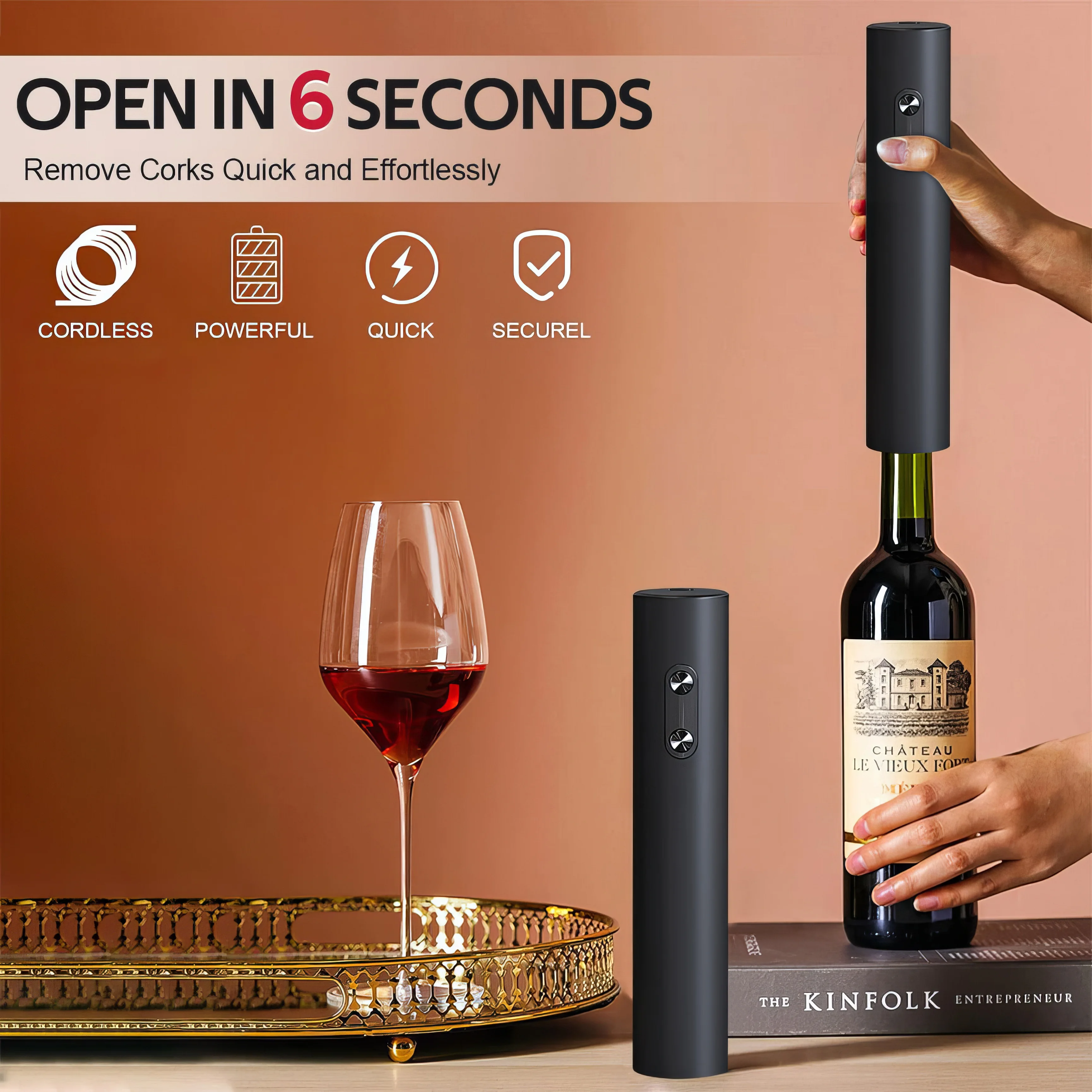 Wine Bottle Opener Automatic Electric Bottle Openers Dry Battery Red Wine Corkscrew Wine Beer Cap Opener Kitchen Accessories