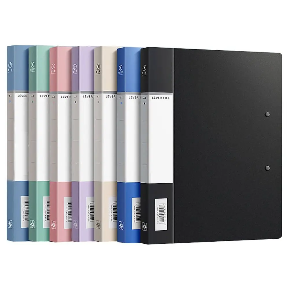 

Creative PP A4 File Folder Color Long Double Clips Document Bag Thickened Test Paper Storage Organizer School Office