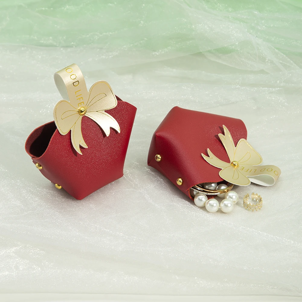 Jewelry Packaging Leather Bag Velvet Flannel Micorifber Cotton Pouch Christmas Wedding Birthday Candy Chocolate Jewellery Box