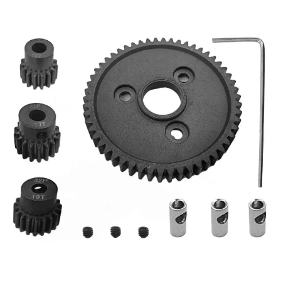 

Rc Metal Steel 54T 32P Spur Gear with 15T/17T/19T Pinions Gear Sets Replace 3956 for Slash 4x4 4WD/2WD/VXL Rally/Stamped