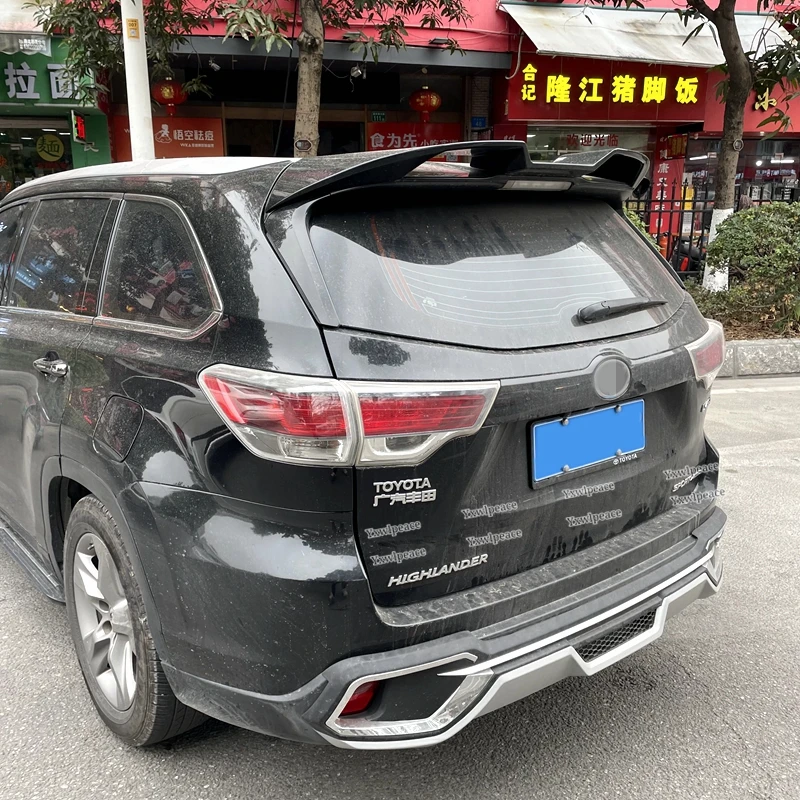 3D Style ABS Glossy Black Rear Roof Spoiler Trunk Lip Wing  Car Accessories For Toyota Highlander 2015 2016 2017 2018 2019