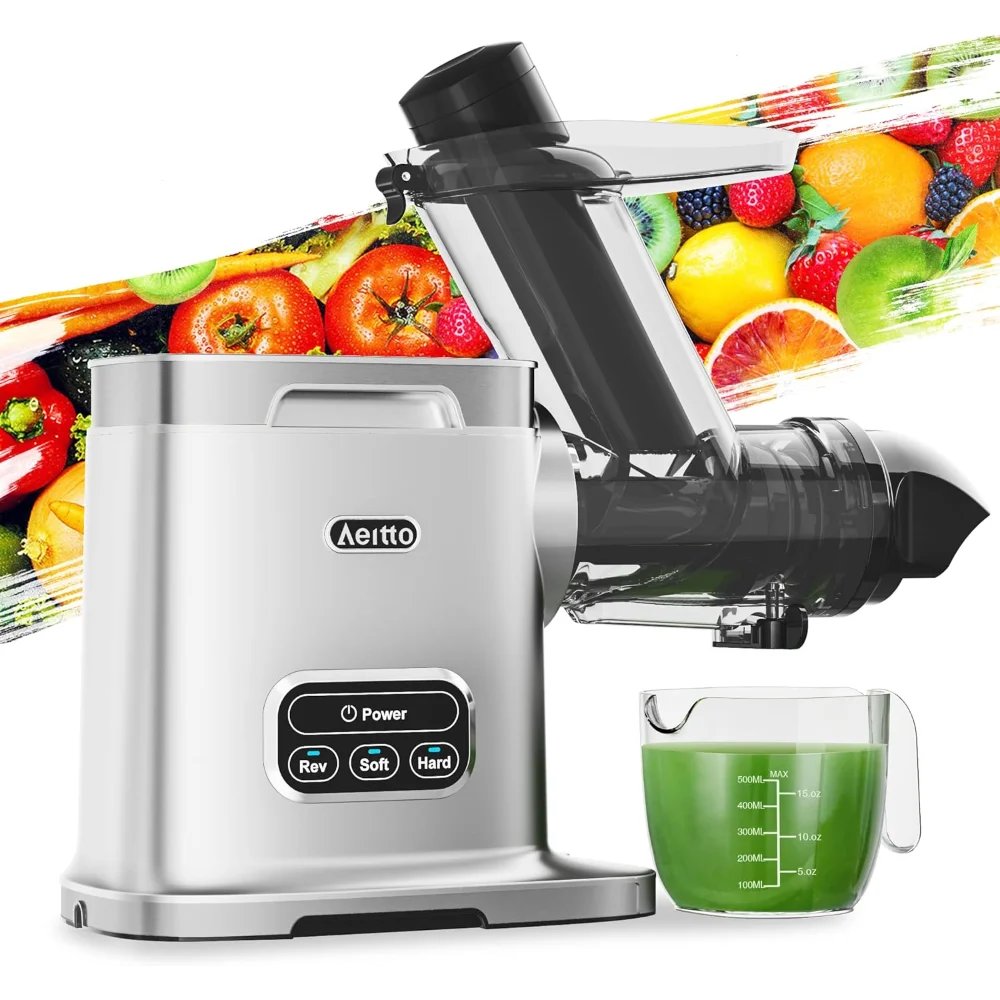 

Cold Press Juicer Machines, 3.6 Inch Wide Chute, Large Capacity, High Juice Yield, 2 Masticating Juicer Modes