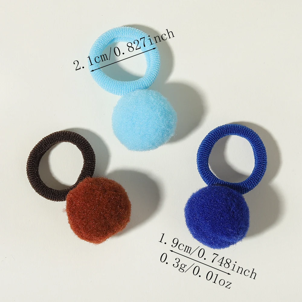 30PCS/Lot Cute Bobo Ball  Hair Ring Elastic Non Damaging Hair Tail Fixed  Ring Sweet Children Girl's Hair Accessories Wear Daily