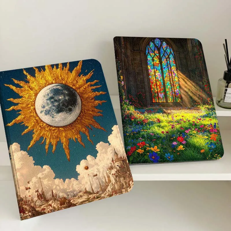 

Golden Sun Moon Art Gift Tablet Case For Samsung Tab Galaxy S6 S11 A A7 A8 A9 A11 10.1 10.4 10.5 Plus Lite