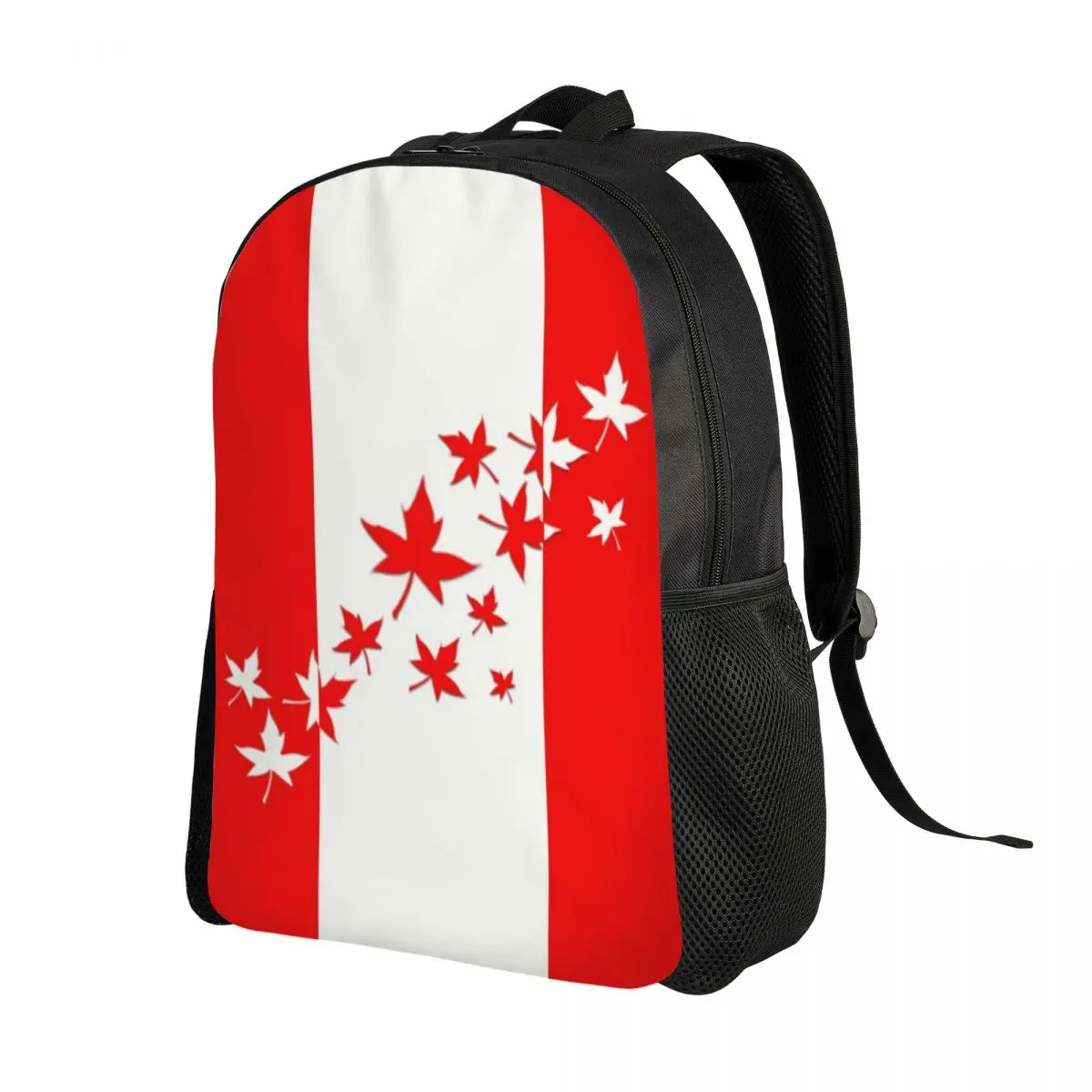 Maple Leaf-mochila de viaje con bandera de Canadá para hombre y mujer, morral escolar para ordenador portátil, mochilas de día para estudiantes universitarios