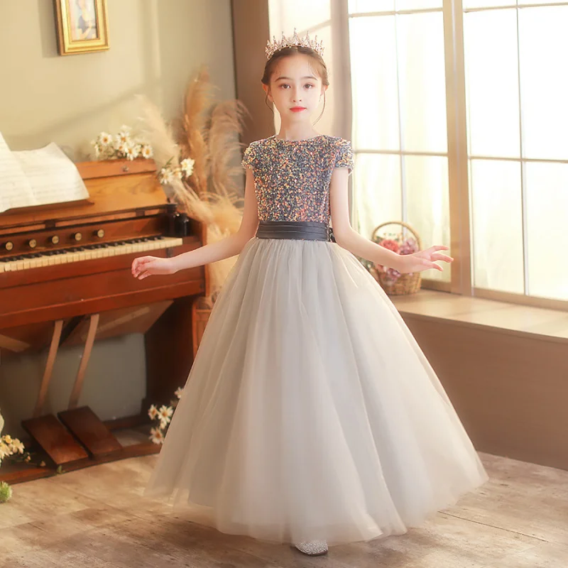 

Children's Formal Dress Princess Dress Flower Girl Puffy Tulle Little Girl Birthday Host Girl Catwalk Piano Performance Dress Su