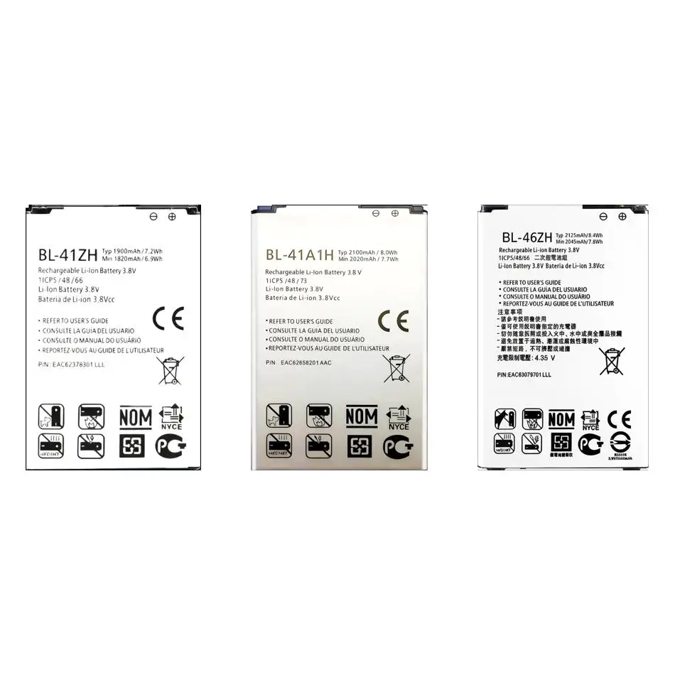 

Mobile Phone Battery Safe BL-41A1H BL-41ZH BL-46ZH 1900-2125Mah For LG Leon Optimus 2 Tribute Vs810pp