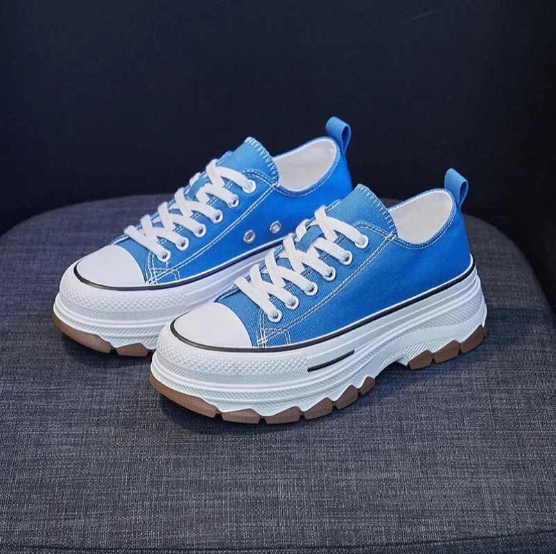 

Womens Shoes 2025 Spring and Summer New Breathable High Platform Woman Tennis Shoes Casual Canvas Sneakers for Women