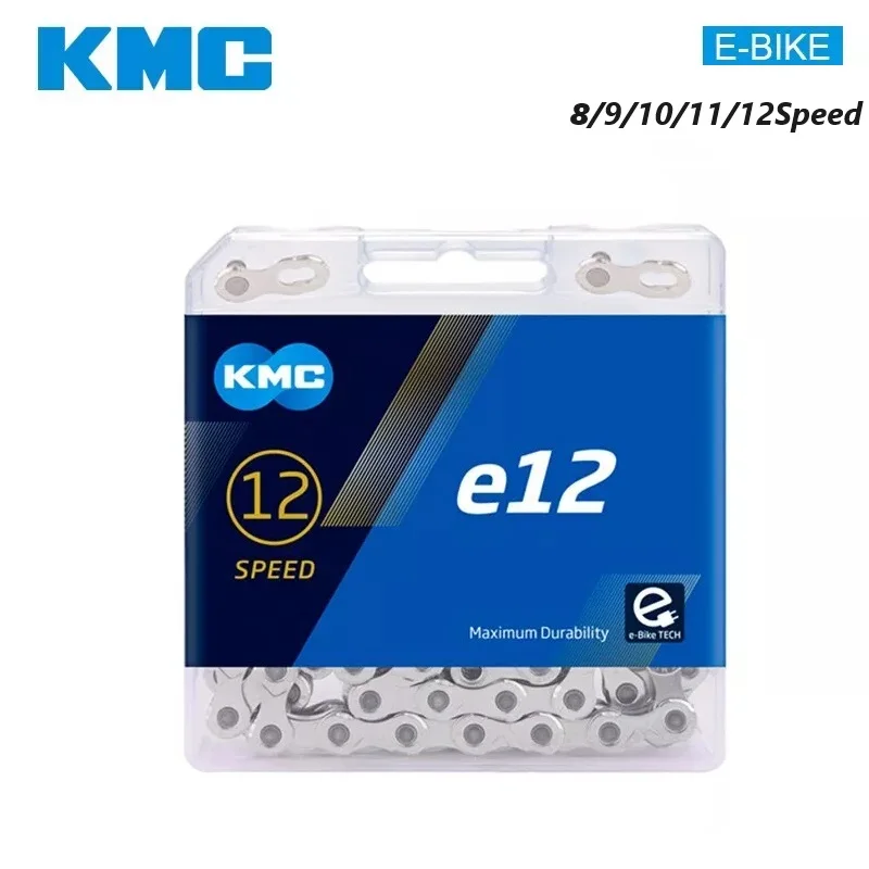 KMC โซ่ E12 E11จักรยานไฟฟ้า E9 E10, โซ่จักรยานไฟฟ้า9V 10V 11 12ความเร็ว136ข้อ8 9V โซ่จักรยานไฟฟ้าป้องกันสนิม