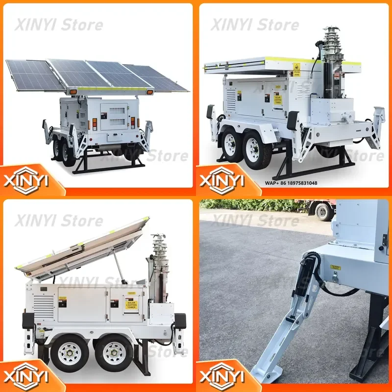 Customized Mobile Solar Light Tower for Outdoor with Super Long Battery Life