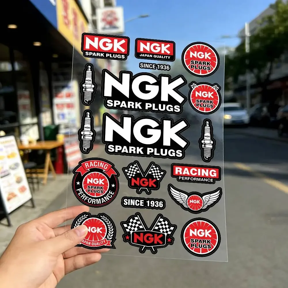 FOR NGK Durable Waterproof Reflective Decor Sticker Scratch Cover For Motorcycle Car Helmet Fridge Water Cup Accessories