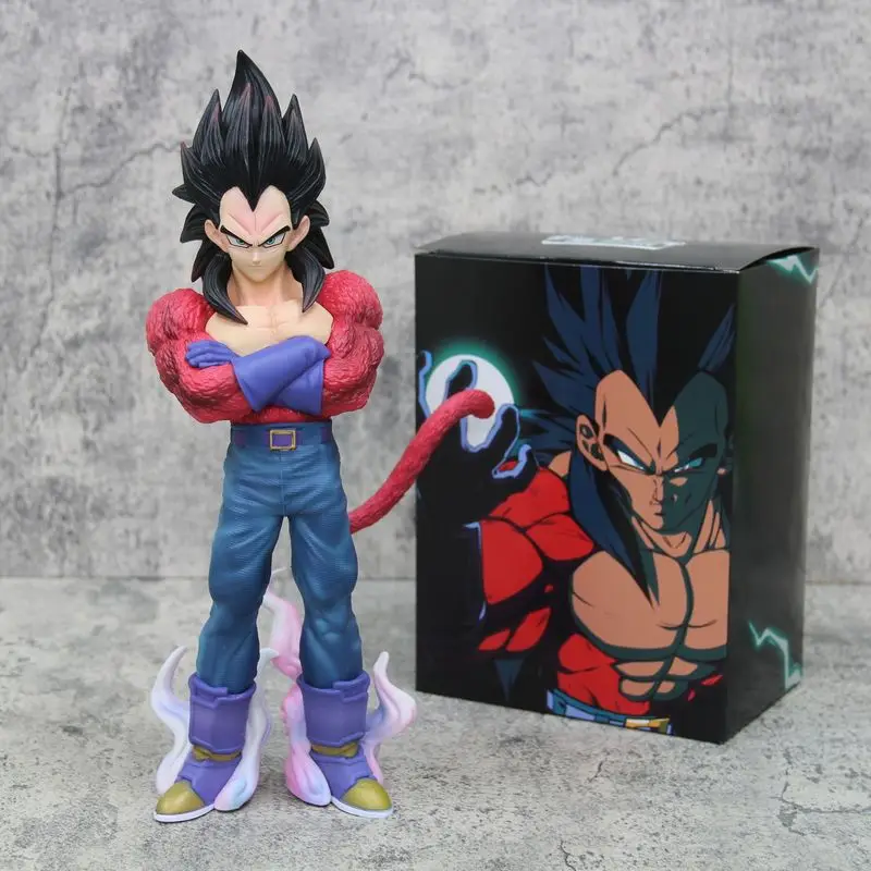 30cm Violence Bear Dragon Ball Gt Super Four Vegeta Anime Figures Standing Super Saiyan Statue Model Decoration Children ToyGift