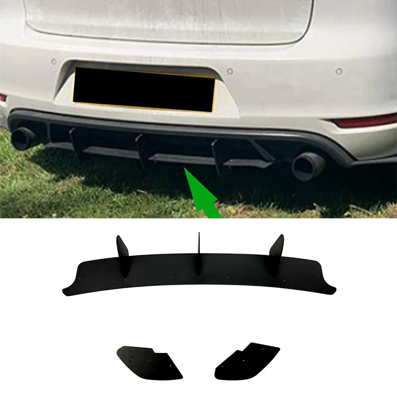 

Car Rear Bumper Diffuser Lip Splitters Spoiler Rear Bumper Protector Guard For Volkswagen Golf 6 MK6 GTI 2009-2013