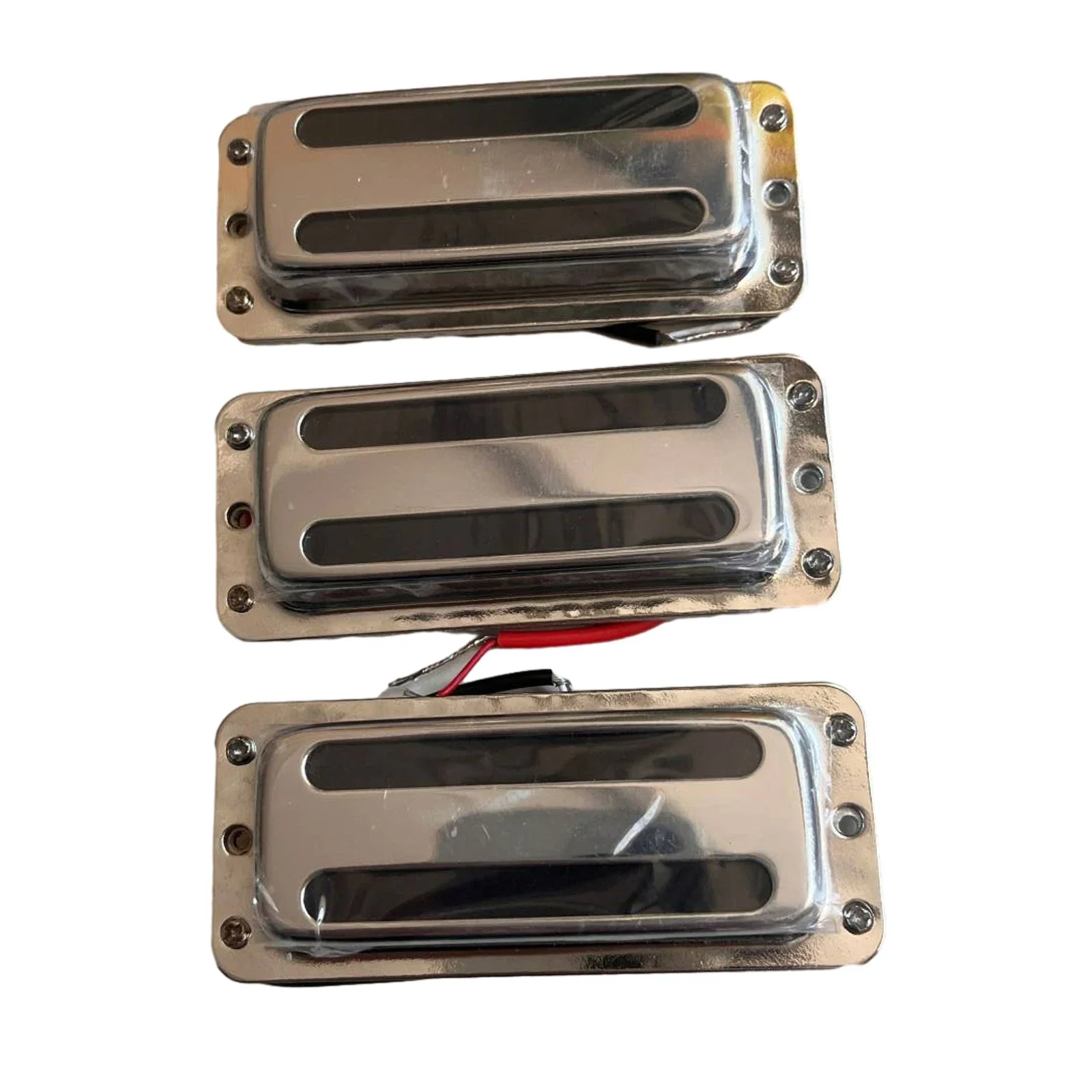 Set of 3pcs Humbucker Electric Guitar Pickup Pickups with Brass cover 6 String Chrome for Guitar Replacement