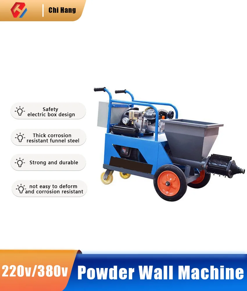 

220v/380v Cement Mortar Spraying Machine Indoor Outdoor Wall Plastering Automatic Gypsum Spraying Machine Powder Wall Machine