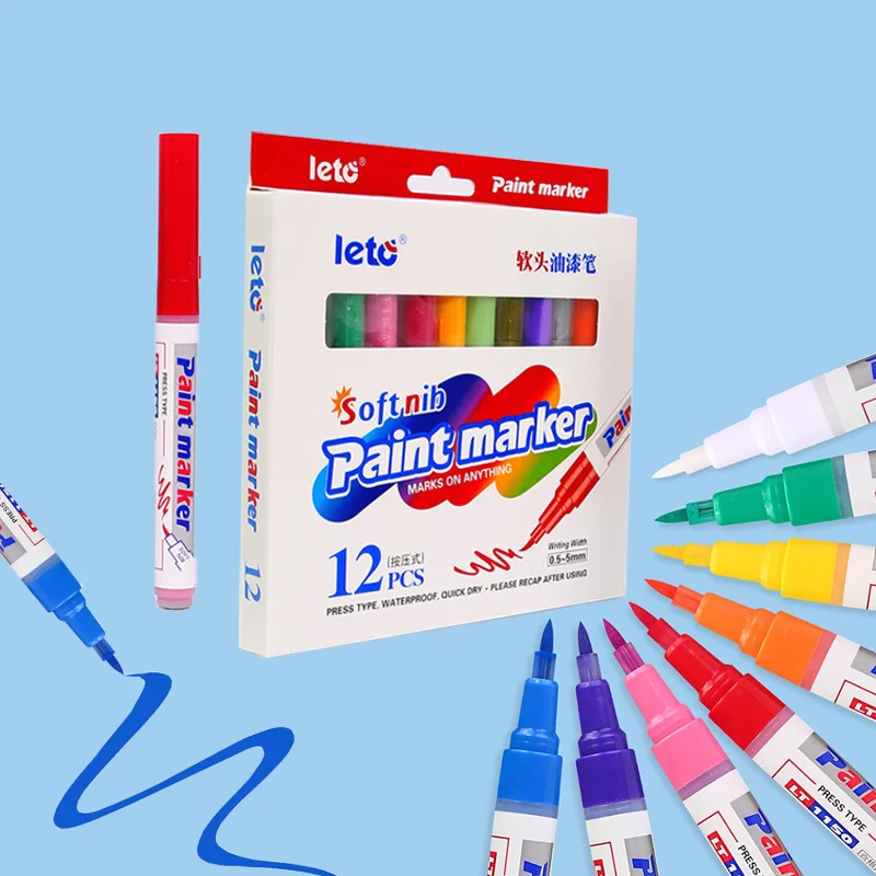 

Soft-head Paint Pen Quick-drying Waterproof Not Easy To Stain for Writing Marks Signatures Paintings Graffiti