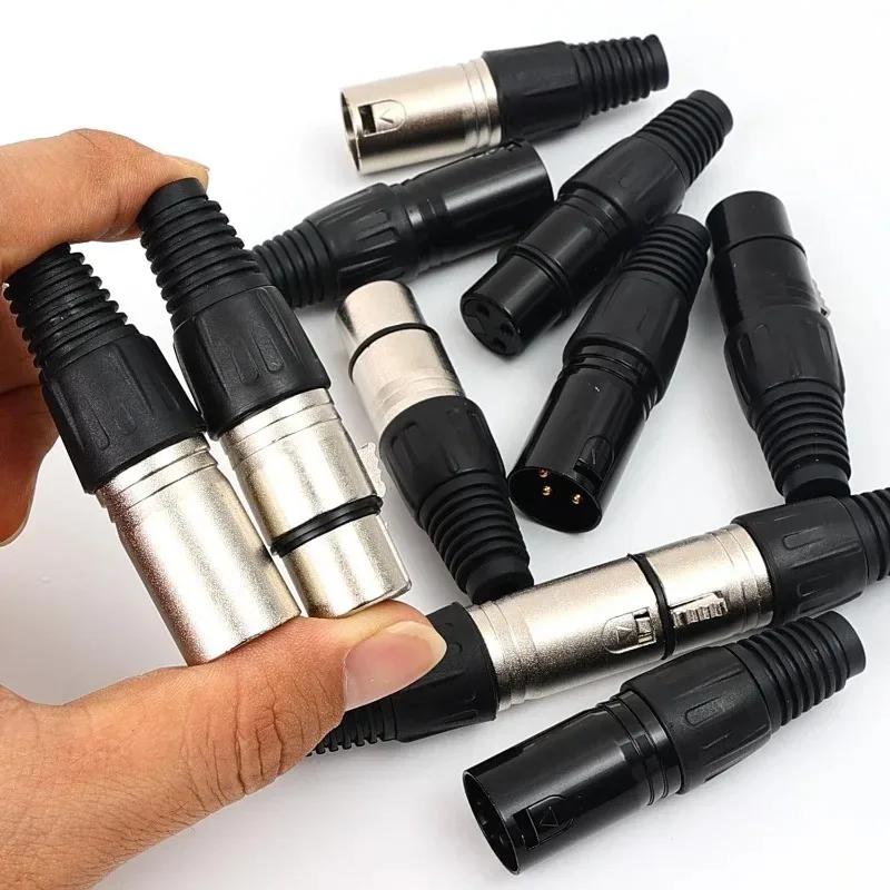 1/2/3/4/5Pcs 3Pin XLR Male XLR Female Converter XLR Microphone Audio Cable Metal Cannon Plug Connector Amplifier Accessories
