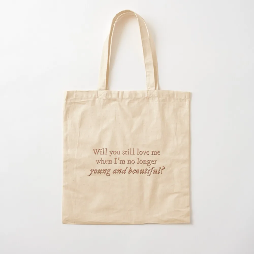 

Young and Beautiful Lana del Rey lyrics Tote Bag sacs de shopping hand bag ladies reusable grocery bags Canvas Tote Bag