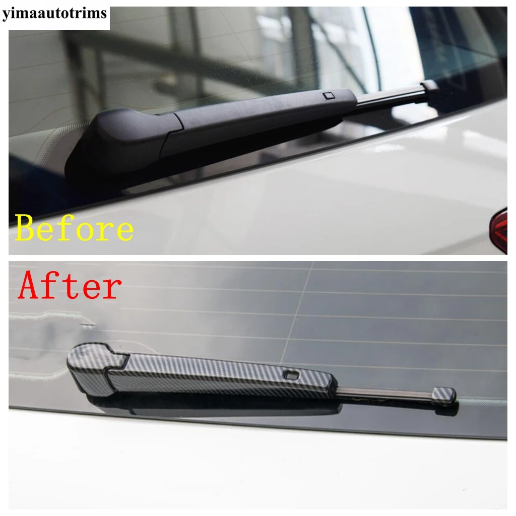 Car Rear Wiper Arm Decoration Cover Trim For VW Volkswagen Golf 8 MK8 2020 - 2024 Chrome / Carbon Fiber Exterior Accessories