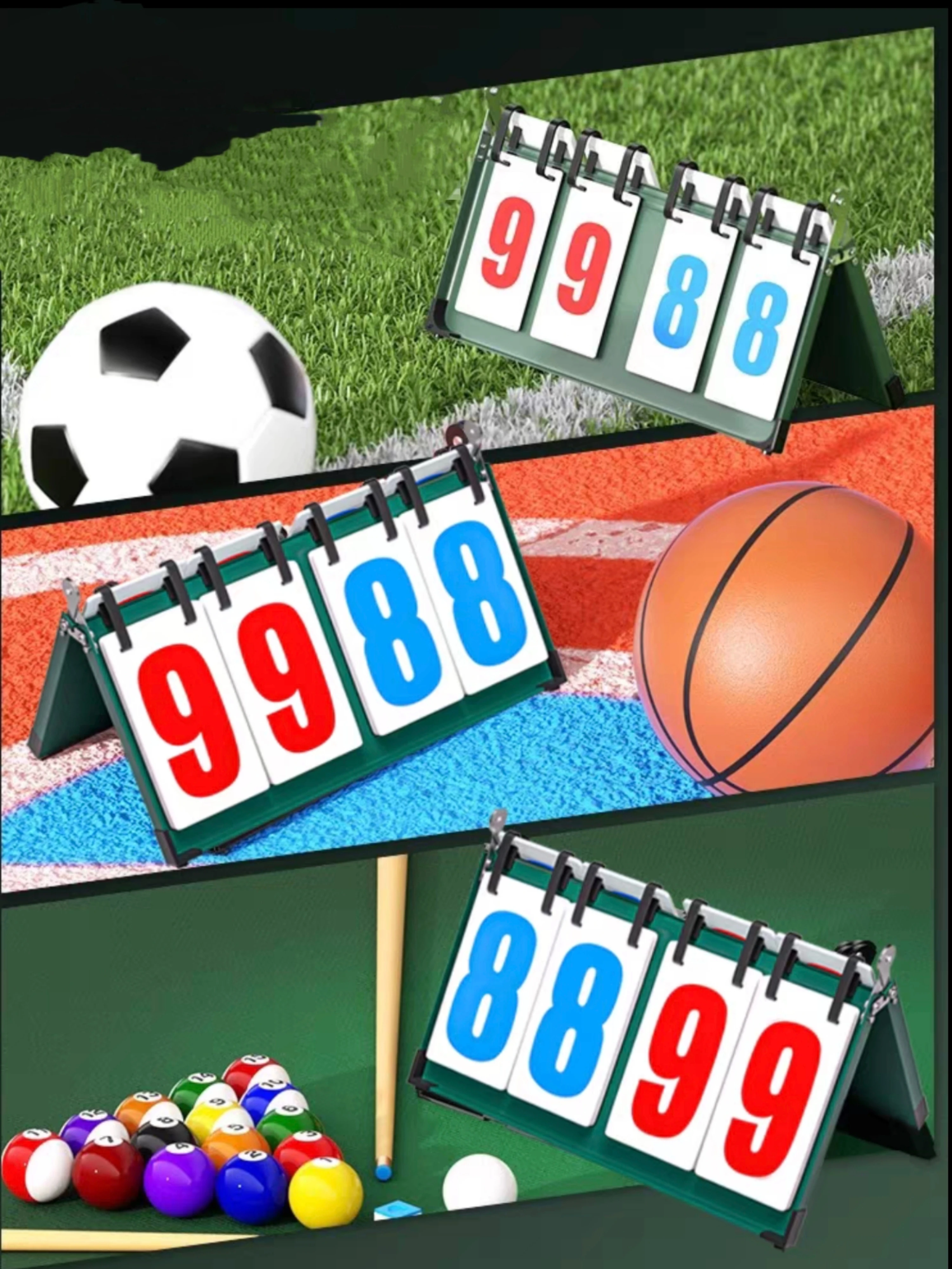 バスケットボールの試合用スコアボード フリップ式ディスプレイスタンド ビリヤード、ミニ卓球、バドミントンに適しています