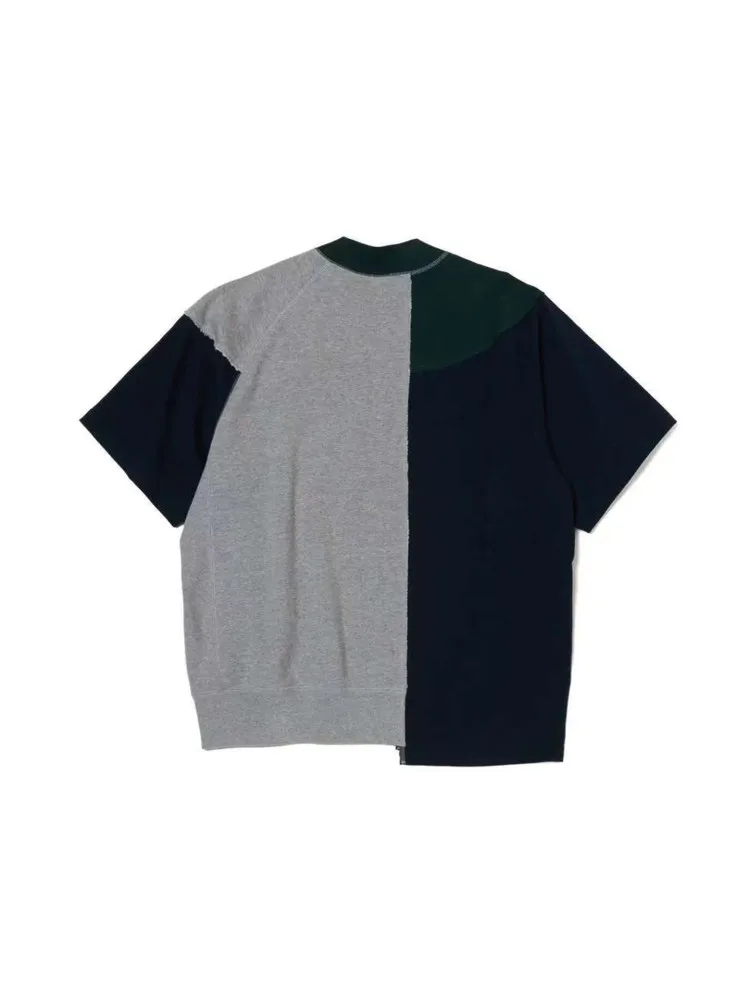 25SS Abe Japanese Style  Retro Splicing Printed Casual Versatile Short Sleeve T-shirt