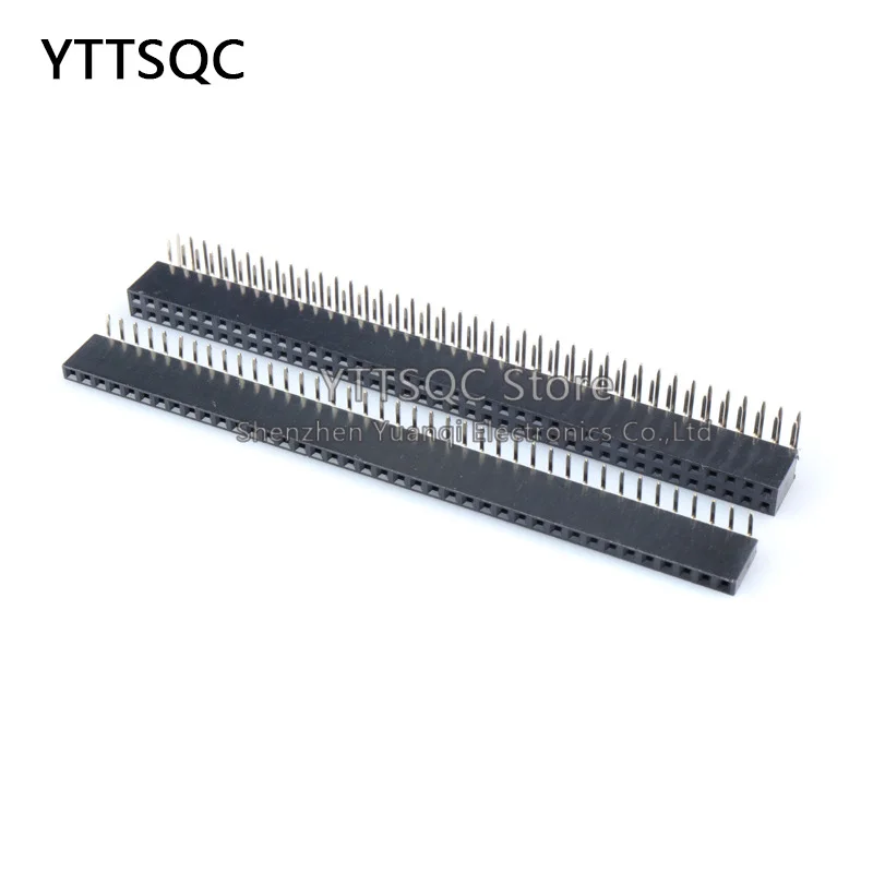 5PCS 1x40 2x40 Pin Single Row Right Angle FEMALE PIN HEADER 2.54MM PITCH Strip Connector Socket 2*40p 1*2*40p