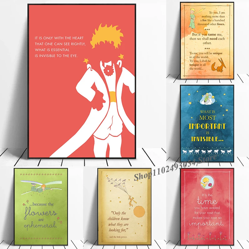 

Nursery Cartoon Figure Quote Wall Art Posters and Prints Nordic Anime Canvas Painting Pictures for Baby Kids Bedroom Decor