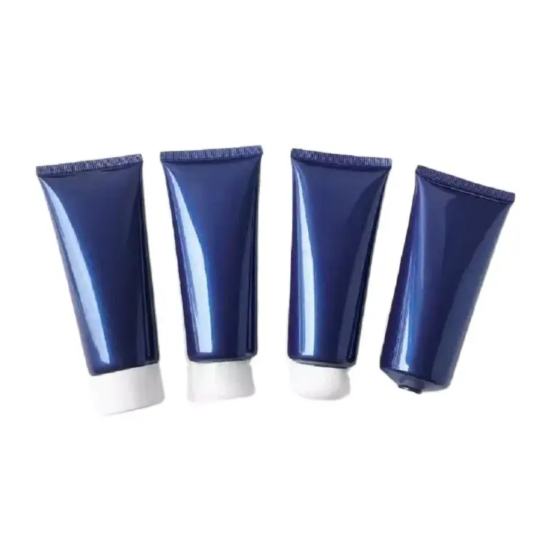 

Wholesale 50ML Empty Cosmetic Container Glossy Dark Blue Plastic Squeeze Bottle Cream Lotion Packaging Soft Tubes With Screw Lid