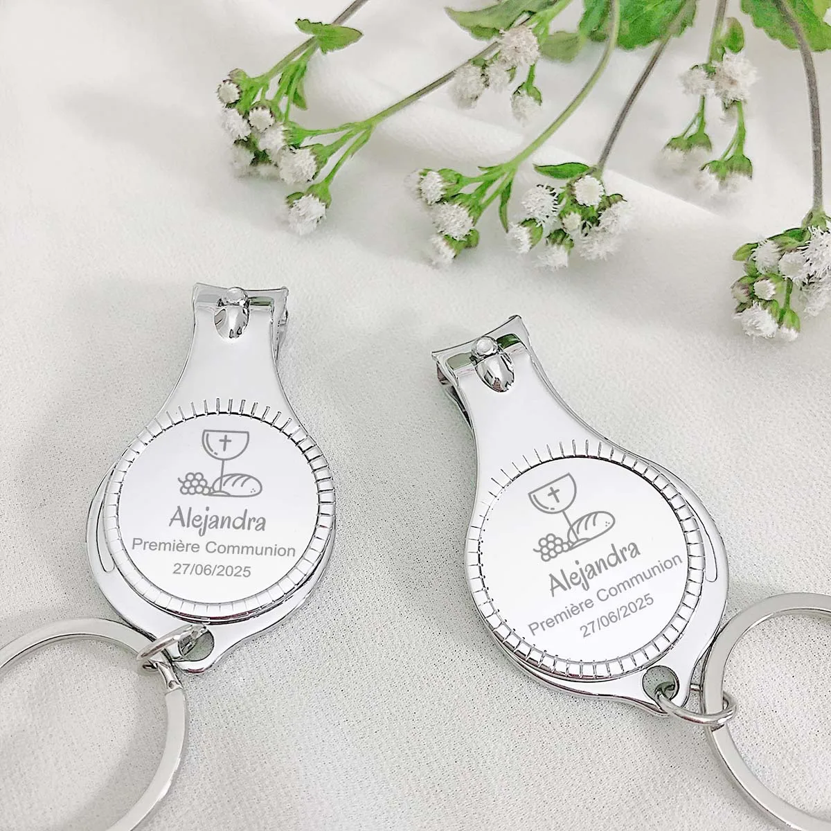 Communion Favors for Guests Personalized Nail Clipper Keychain with Bottle Opener First Communion Party Favors